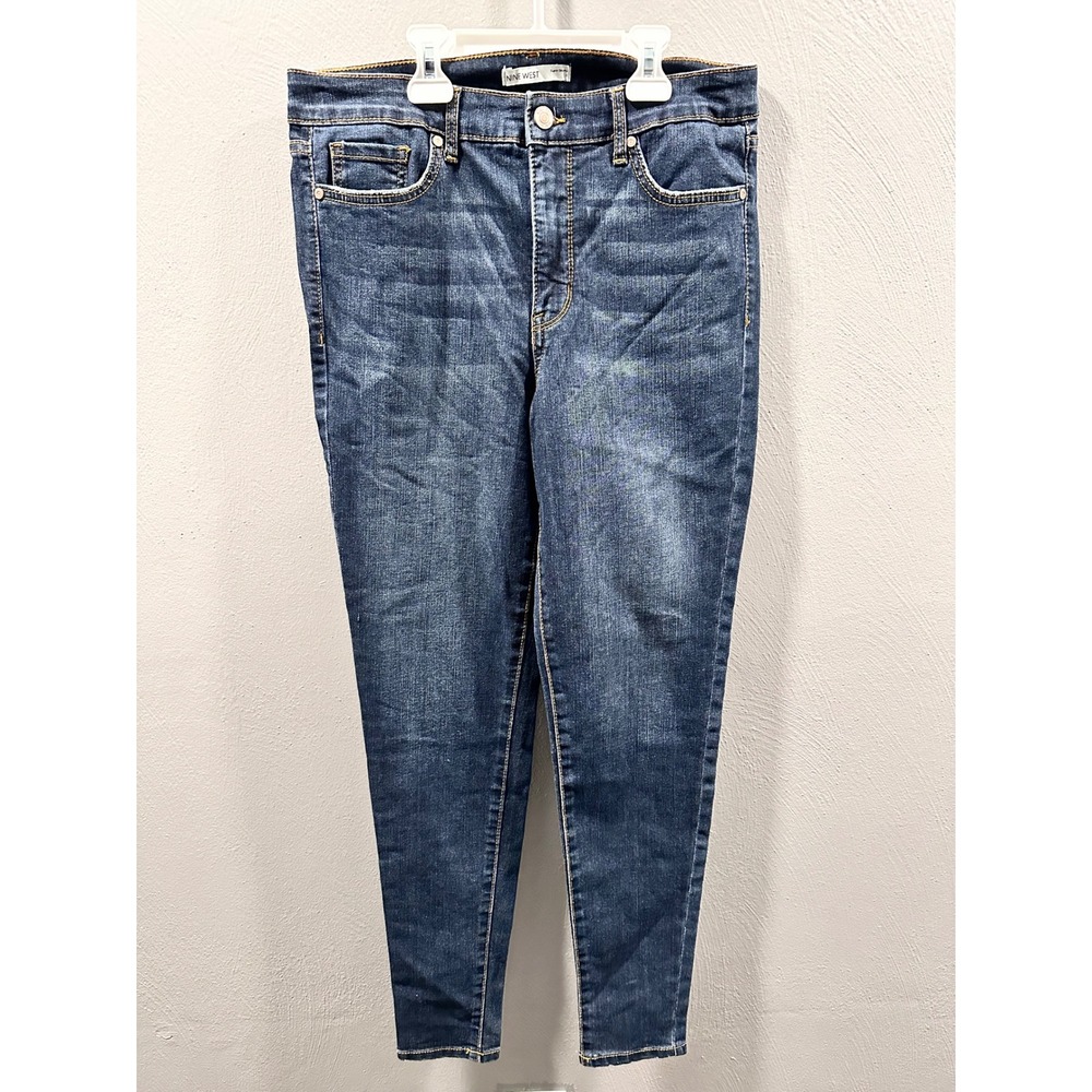 Nine West Super Skinny Jeans Womens 8 Medium Wash High Rise Denim Stretch Blue